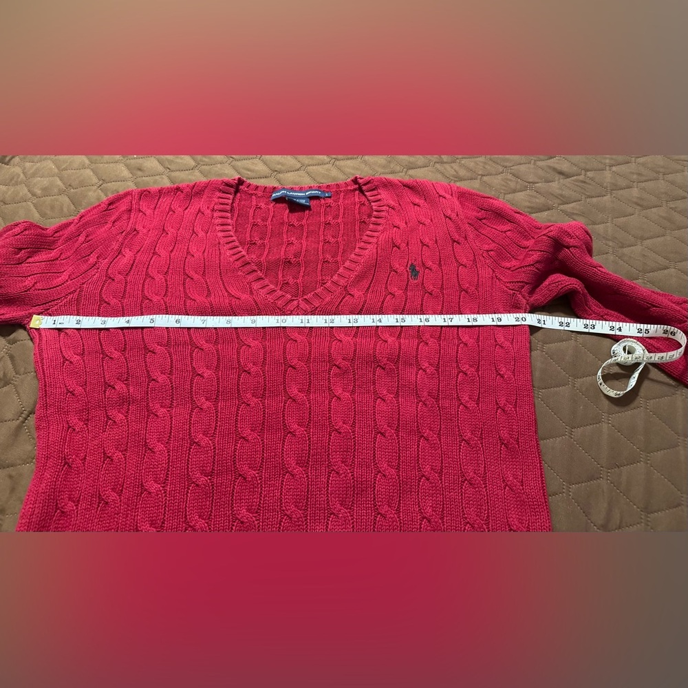 Polo by Ralph Lauren Men's Red and Purple V-Neck Sweaters, Bundle of 2 - Picture 7 of 10